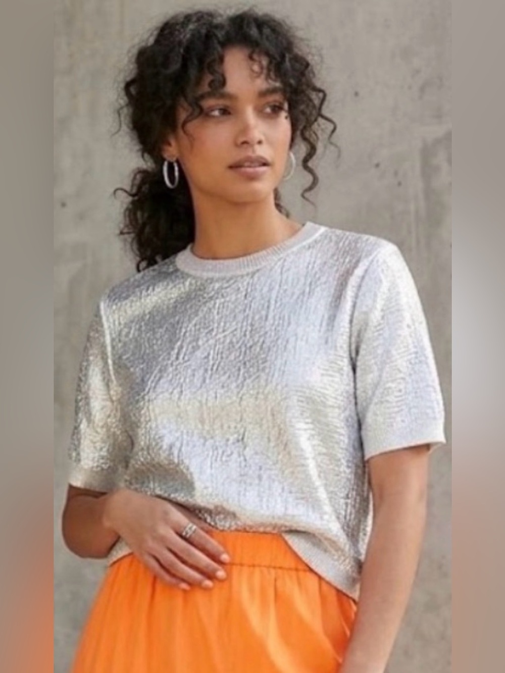 Zara Shimmery Thick T-Shirt Blouse